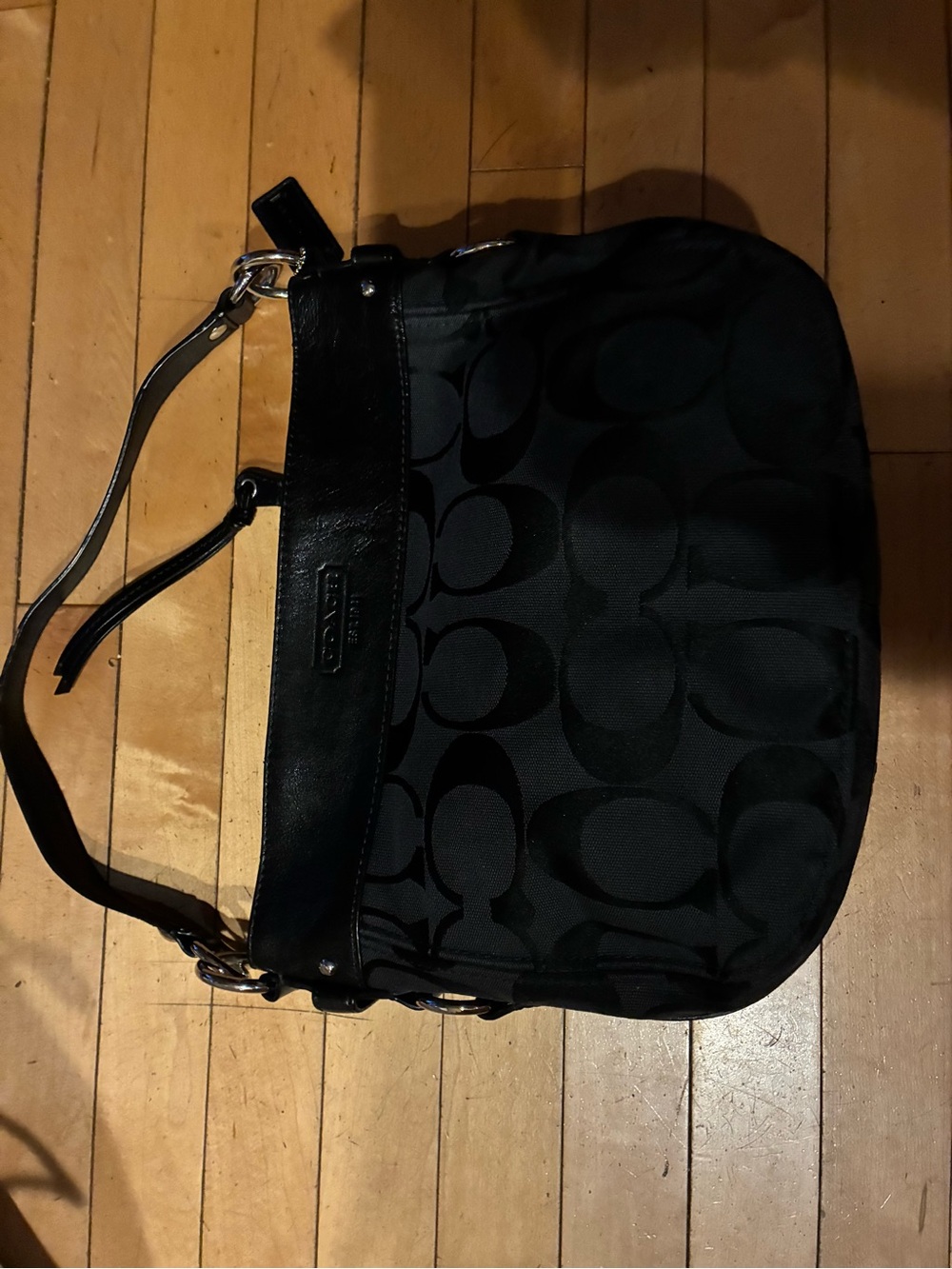 Coach Black Signature Shoulder Bag